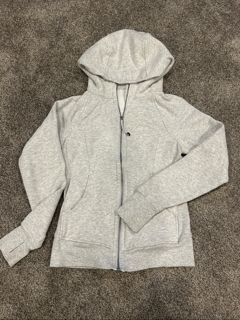 lululemon athletica Light Gray Full-Zip scuba Hooded full zip Jacket